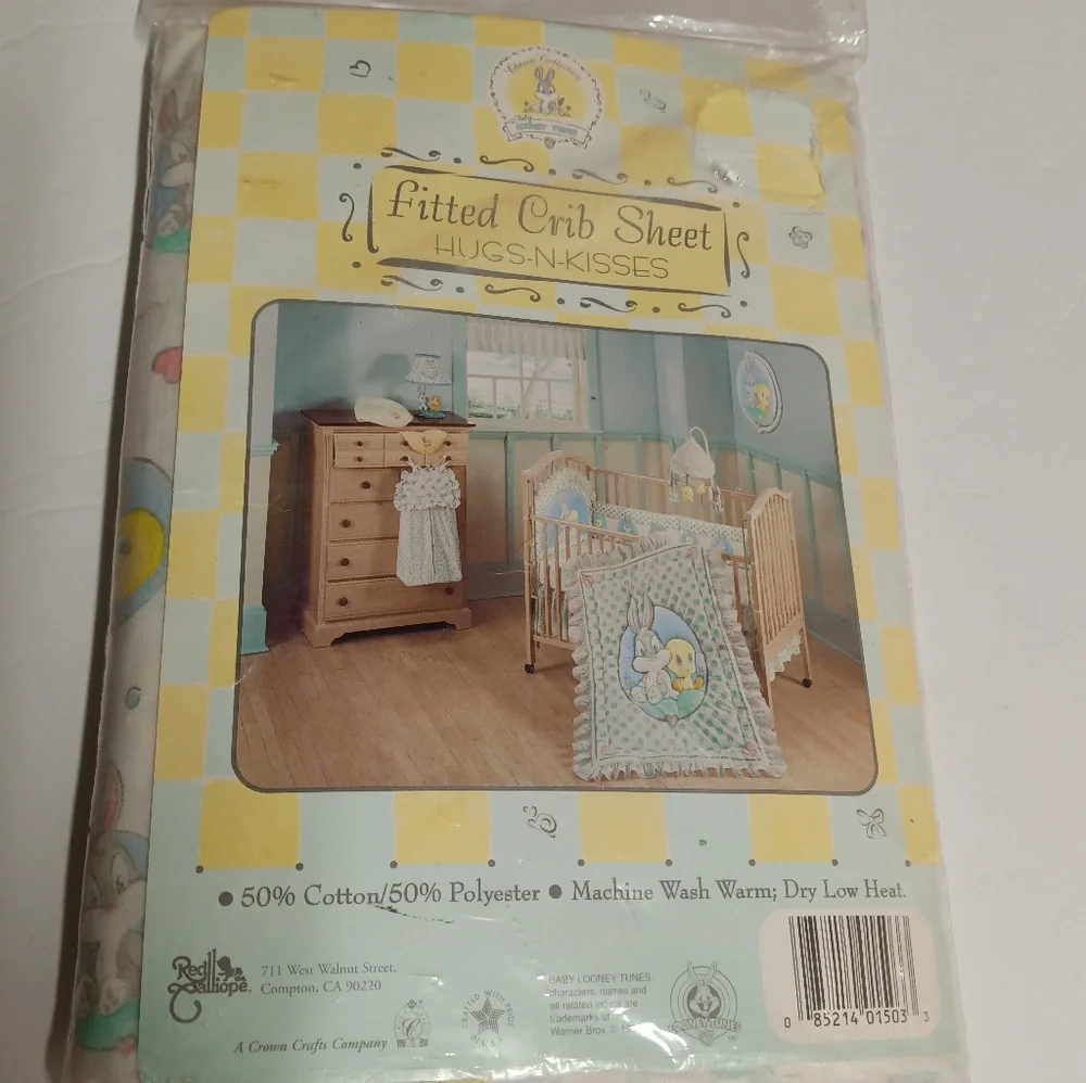 NIP Bugs&Tweety Crib Sheet Looney Tunes Baby Tweety Bird & Baby Bugs Bunny